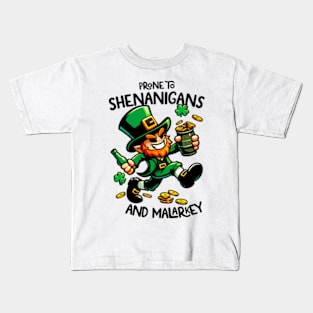 St Patrick's Day - Prone To Shenanigans and Malarkey Kids T-Shirt